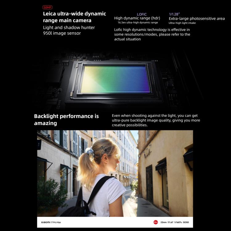 Xiaomi 17 Pro Max, 16 Go+1 To, Empreinte Digitale Ultrasonique 3D, 6,9 pouces + 2,9 pouces Xiaomi HyperOS 3 Snapdragon 8 Elite Gen 5 Octa Core, NFC, Réseau : 5G, 16 Go+1 To