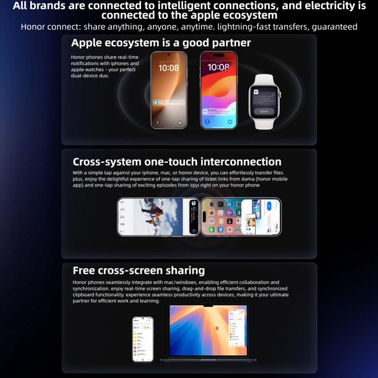 Honor Magic8, 16Go+1To, Empreinte Digitale Sous l'Écran, 6.58 pouces MagicOS 10.0 / Android 16 Snapdragon 8 Elite Gen 5 Octa Core, Réseau : 5G, NFC, OTG, 16Go+1To