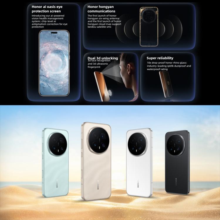 Honor Magic8 Pro, 12GB+256GB, Empreinte digitale sous l'écran, 6,71 pouces MagicOS 10.0 / Android 16 Snapdragon 8 Elite Gen 5 Octa Core, Réseau: 5G, NFC, OTG, 12GB+256GB