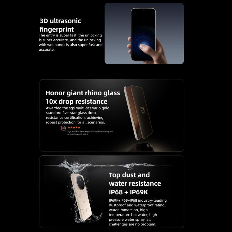 Honor Magic8 Pro, 12 Go + 512 Go, empreinte digitale sous l'écran, 6,71 pouces MagicOS 10.0 / Android 16 Snapdragon 8 Elite Gen 5 Octa Core, Réseau : 5G, NFC, OTG, 12 Go + 512 Go