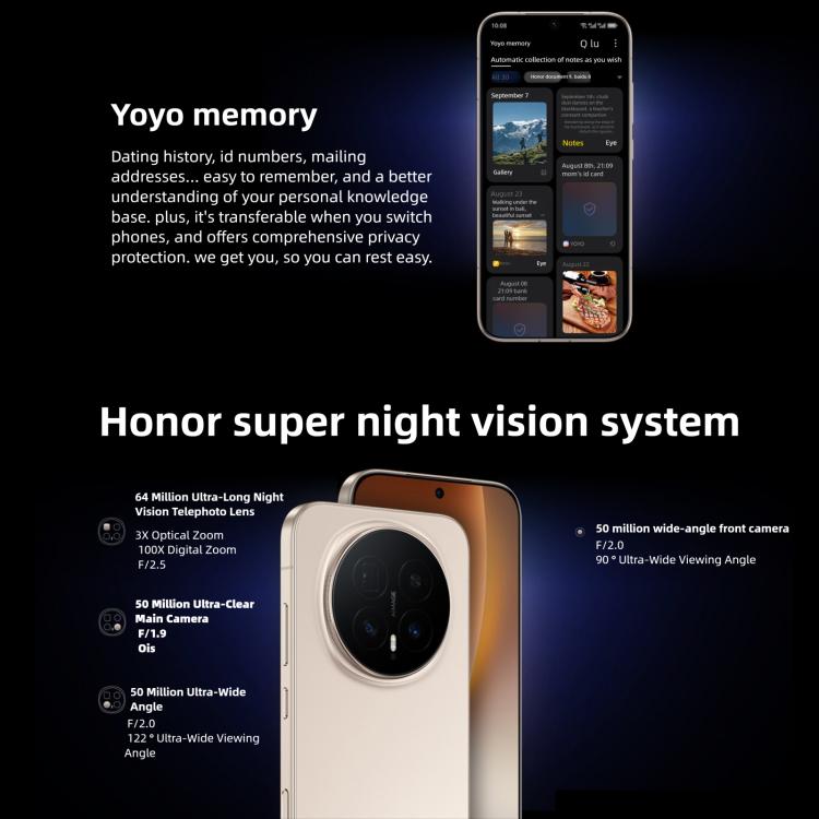 Honor Magic8 Pro, 16 Go+1 To, Empreinte digitale sous l'écran, 6,71 pouces MagicOS 10.0 / Android 16 Snapdragon 8 Elite Gen 5 Octa Core, Réseau : 5G, NFC, OTG, 16 Go+1 To