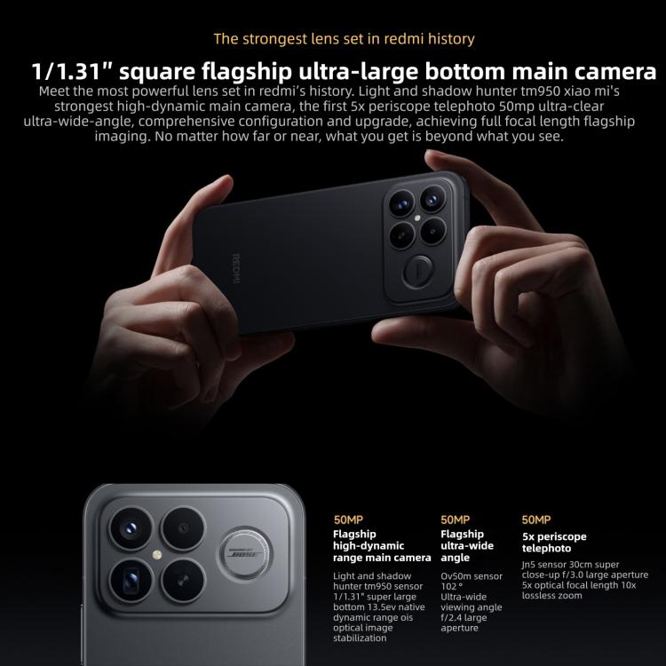 Xiaomi Redmi K90 Pro Max, 16 Go+1 To, 6,9 pouces Xiaomi HyperOS 3 Snapdragon 8 Elite Gen 5 Octa Core, NFC, Réseau : 5G, 16 Go+1 To