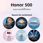 Honor 500, 16Go+512Go, Empreinte digitale sous l'écran, 6,55 pouces MagicOS 10.0 / Android 16 Snapdragon 8s Gen 4 Octa Core, Réseau : 5G, NFC, OTG, Honor 500, 16Go+512Go