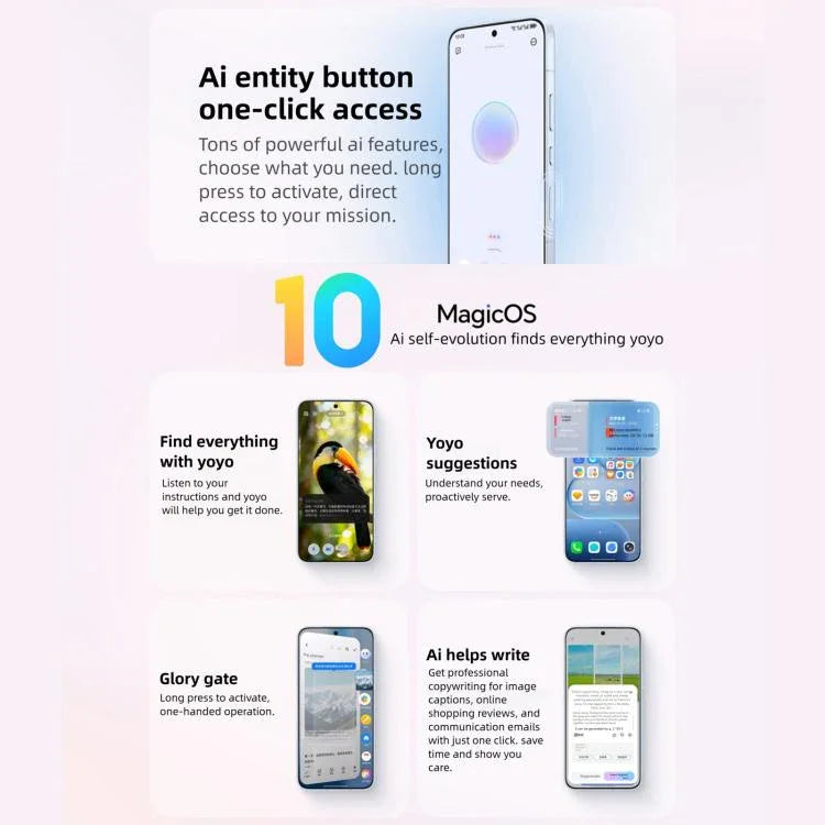 Honor 500 Pro, 16 Go+512 Go, empreinte digitale sous écran, MagicOS 10.0 / Android 16, 6,55 pouces, Snapdragon 8 Elite Gen 4 Octa Core, Réseau : 5G, NFC, OTG, Honor 500 Pro, 16 Go+512 Go