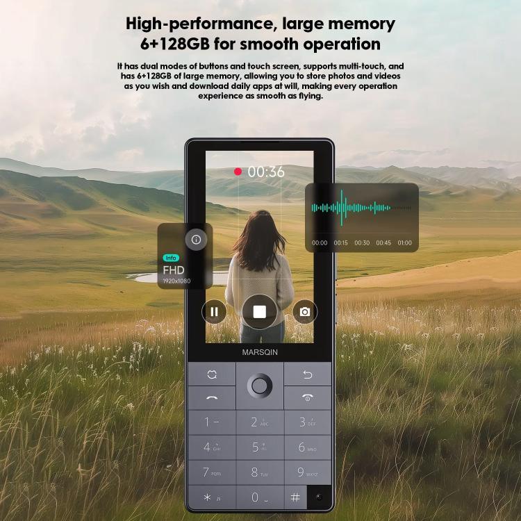 DUOQIN F25 Téléphone portable intelligent à clavier pour personnes âgées, 6 Go+128 Go, Android 14 MTK8786 Octa-Core de 3,54 pouces, Réseau : 4G
