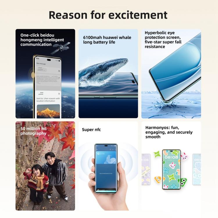 HUAWEI Enjoy 70X Premium Edition, 8 Go + 256 Go, empreinte digitale sous écran, écran 6,78 pouces HarmonyOS 4.2 Kirin 8000, réseau : 4G, OTG, NFC, ne prend pas en charge Google Play, 8 Go + 256 Go