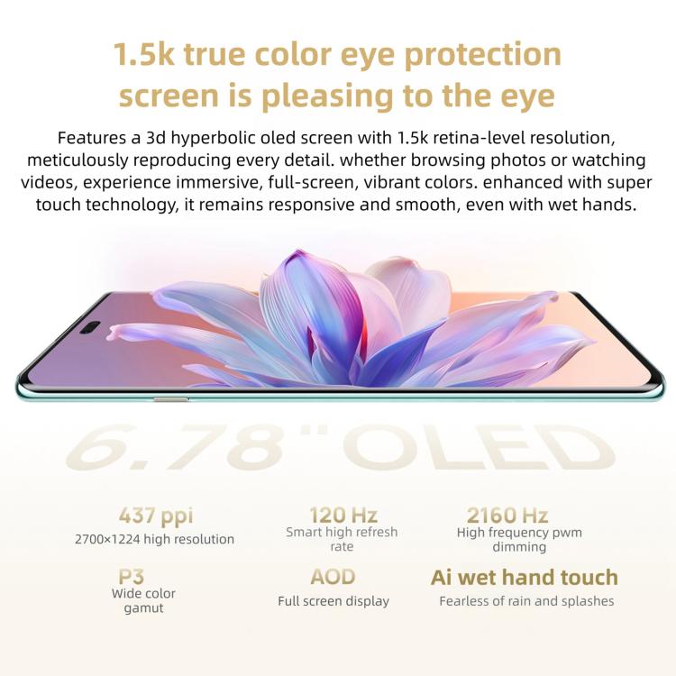 HUAWEI Enjoy 70X Premium Edition, 8 Go+512 Go, Empreinte digitale sous l'écran, HarmonyOS 4.2 Kirin 8000 de 6,78 pouces, Réseau : 4G, OTG, NFC, Ne prend pas en charge Google Play, 8 Go+512 Go