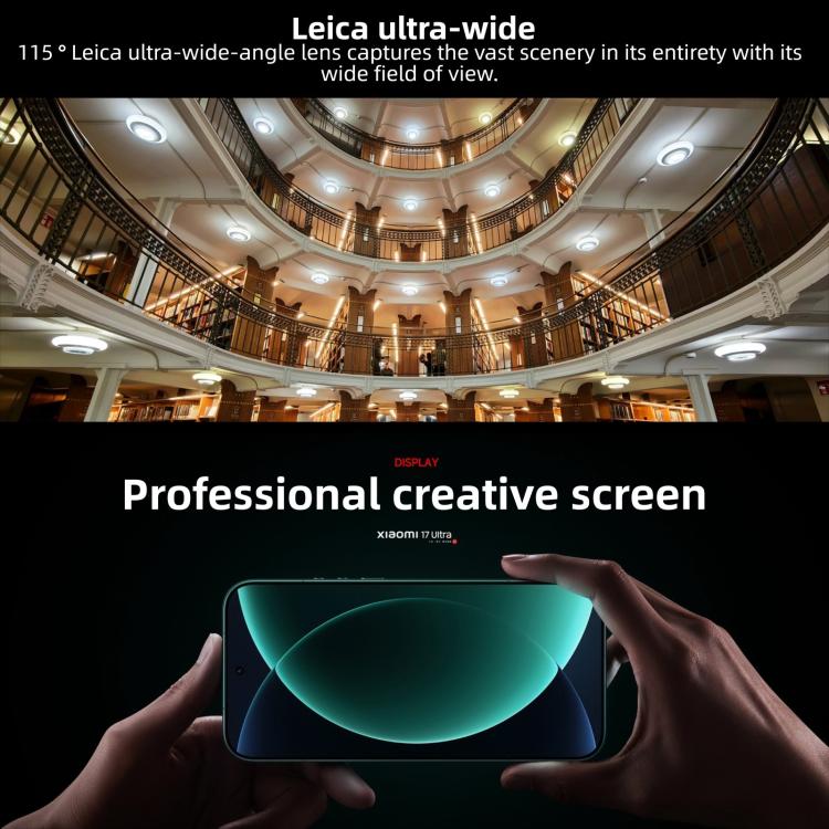 Xiaomi 17 Ultra, 16Go+1To, Empreinte Digitale Ultrasonique 3D, 6.9 pouces Xiaomi HyperOS 3 Snapdragon 8 Elite Gen 5 Octa Core, NFC, Réseau: 5G, 16Go+1To