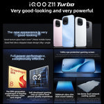 vivo iQOO Z11 Turbo, 16 Go+512 Go, empreinte digitale 3D ultrasonique, Android 16 OriginOS 6 Snapdragon 8 Gen 5 Octa Core de 6,59 pouces, OTG, NFC, réseau : 5G, 16 Go+512 Go
