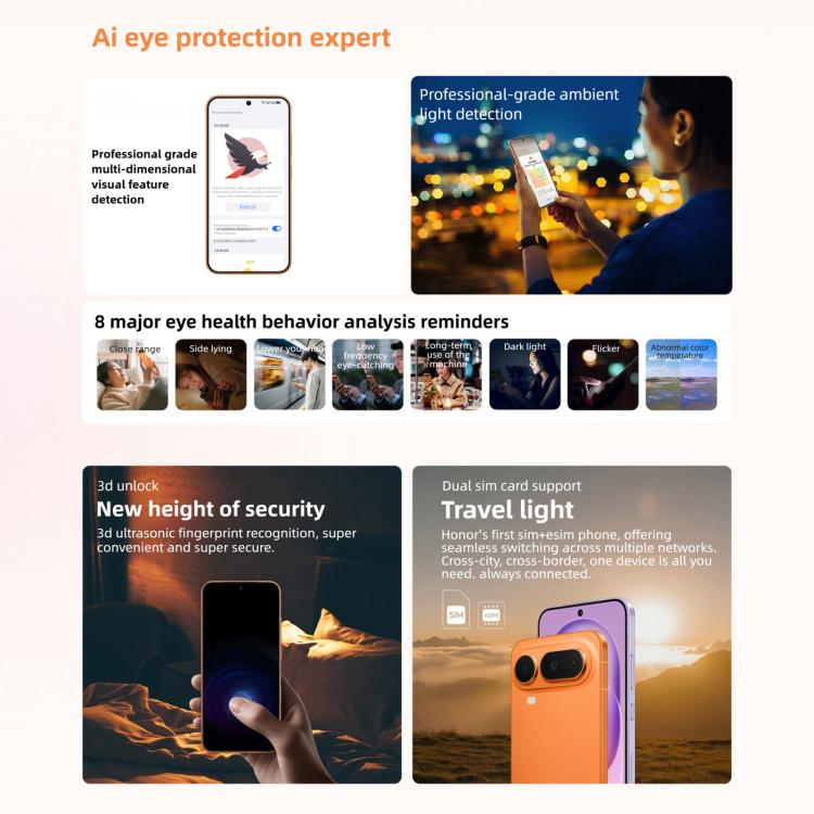 Honor Magic8 Pro Air, 16 Go + 512 Go, empreinte digitale sous l'écran, 6,31 pouces MagicOS 10.0 / Android 16 Dimensity 9500 Octa Core, Réseau: 5G, NFC, OTG, 16 Go + 512 Go