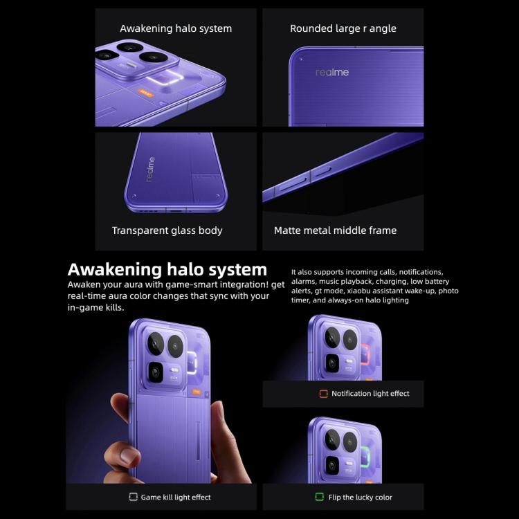 Realme Neo8, 16Go+1To, Empreinte Digitale Écran Ultrasonique, 6.78 pouces Realme UI 7.0 Snapdragon 8 Gen 5 Octa Core, OTG, NFC, Réseau: 5G, 16Go+1To