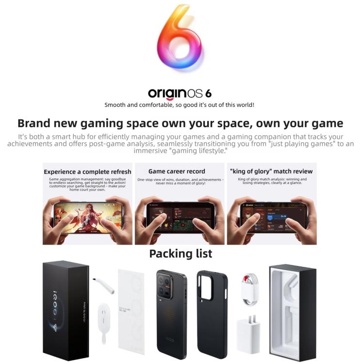 vivo iQOO 15 Ultra, 16 Go+1 To, Empreinte Digitale Ultrasonique 3D, Android 16 OriginOS 6 6,85 pouces, Octa Core Snapdragon 8 Elite Gen 5, OTG, NFC, Réseau : 5G, Compatible Google Play, 16 Go+1 To