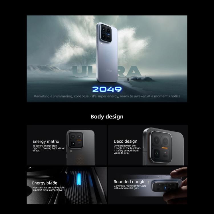 vivo iQOO 15 Ultra, 16 Go+1 To, Empreinte Digitale Ultrasonique 3D, Android 16 OriginOS 6 6,85 pouces, Octa Core Snapdragon 8 Elite Gen 5, OTG, NFC, Réseau : 5G, Compatible Google Play, 16 Go+1 To