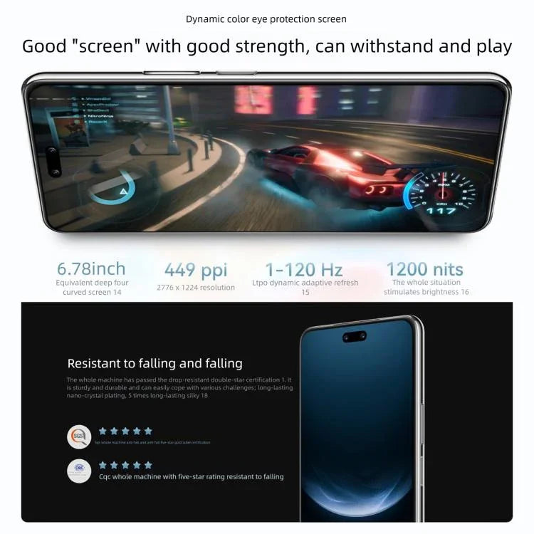 Huawei nova 14 Pro, 12 Go + 512 Go, lecteur d'empreintes digitales latéral, écran 6,78 pouces, HarmonyOS 5.0, NFC, OTG, non compatible avec Google Play, 12 Go + 512 Go, nova 14 Pro, 12 Go + 512 Go