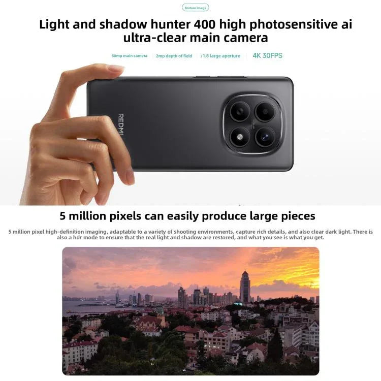 Xiaomi Redmi Note 15 5G, 8 Go+128 Go, 6,77 pouces Xiaomi HyperOS 2 Snapdragon 6 Gen 3 Octa Core, Réseau : 5G, 8 Go+128 Go