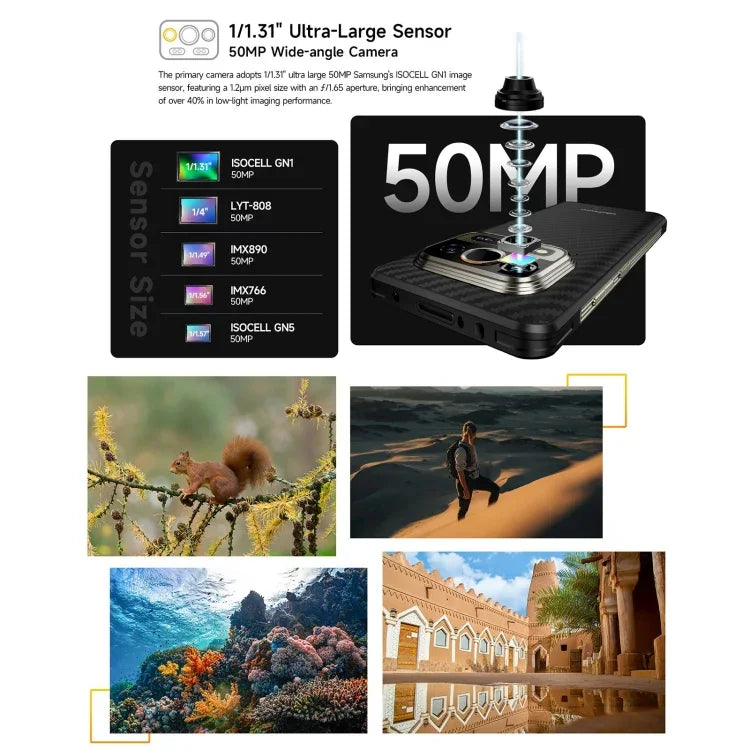 Ulefone Armor 25T, téléphone robuste, 6 Go + 256 Go, imagerie thermique, écran 6,78 pouces, Android 14, processeur octa-core MediaTek Helio G99, réseau : 4G, NFC, OTG, Armor 25T