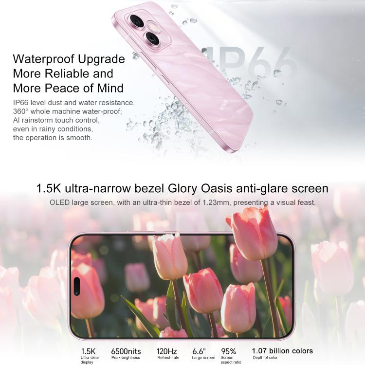 Honor X80i, 12 Go + 512 Go, empreinte digitale sous l'écran, MagicOS 10.0 de 6,6 pouces Android 16.0 Dimensity 6500 Elite Octa Core, Réseau : 5G, OTG, NFC, 12 Go + 512 Go