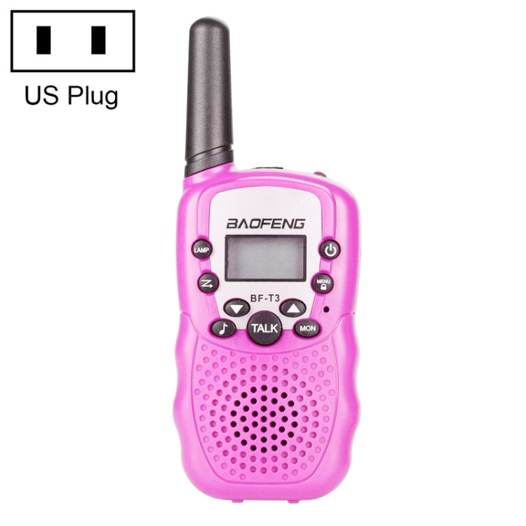 2 pièces BaoFeng BF-T3 1W talkies-walkies portables pour enfants, bande simple, fonction moniteur, prise US, BF-T3 prise US