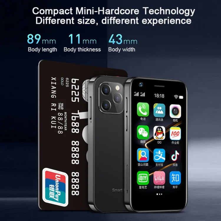 SOYES XS12, 3 Go + 32 Go, écran 3 pouces, Android 9.0, processeur quadricœur MTK6737M jusqu'à 1,1 GHz, Bluetooth, Wi-Fi, radio FM, réseau 4G, double SIM, 3 Go + 32 Go