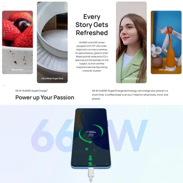 Quadruple caméra arrière, lecteur d'empreintes digitales latéral, écran HarmonyOS 2.0.1 de 6,78 pouces, processeur Qualcomm Snapdragon 680 octocœur jusqu'à 2,4 GHz, réseau : 4G, OTG, non compatible avec Google Play, 8 Go + 128 Go