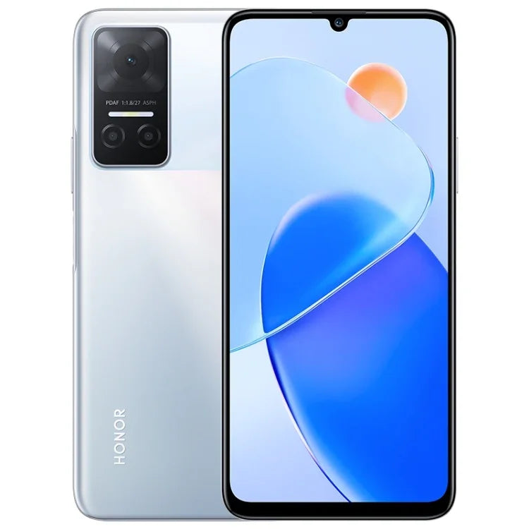 Triple caméra arrière, lecteur d'empreintes digitales latéral, batterie 5 000 mAh, écran 6,74 pouces Magic UI 5.0 (Android 11), processeur MediaTek Dimensity 700 Octa-Core jusqu'à 2,2 GHz, réseau : 5G, OTG, non compatible avec Google Play, 8 Go + 128 Go