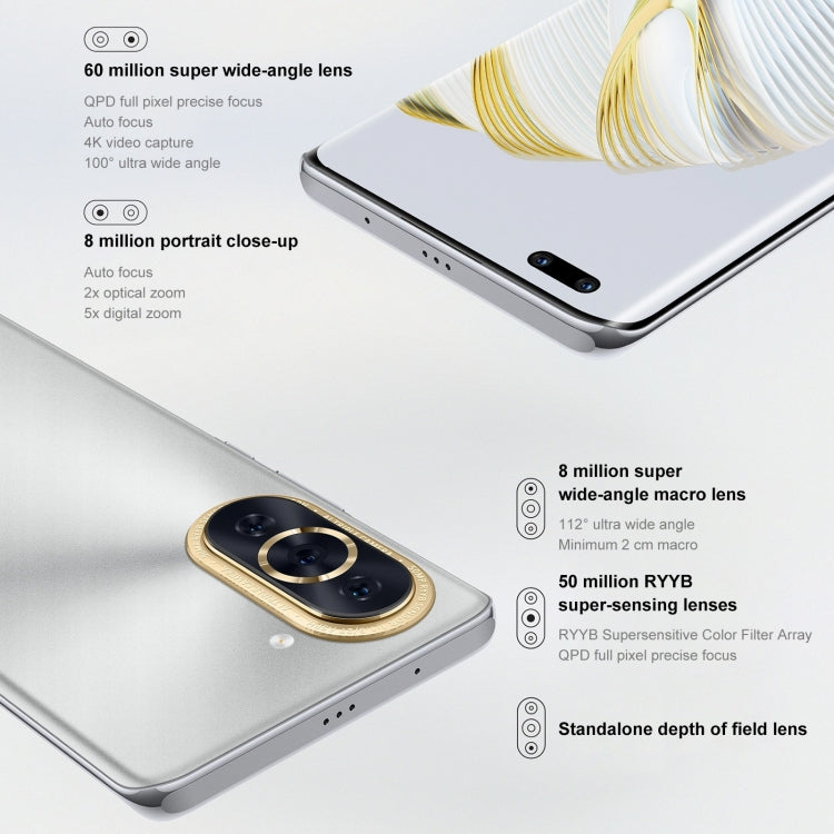 Triple caméras arrière + double caméras frontales, identification d'empreinte digitale sous l'écran, 6,78 pouces HarmonyOS 2 Qualcomm Snapdragon 778G 4G Octa Core jusqu'à 2,42GHz, Réseau : 4G, OTG, NFC, Pas de support Google Play, nova 10 Pro 4G 256GB