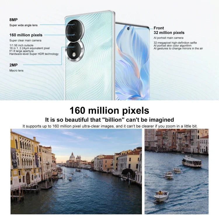 Triple caméra arrière, lecteur d'empreintes digitales sous l'écran, écran Magic UI 7.0 de 6,67 pouces, processeur Qualcomm Snapdragon 782G Octa-Core jusqu'à 2,7 GHz, réseau : 5G, OTG, NFC, non compatible avec Google Play, Honor 80 5G, 8 Go + 256 Go
