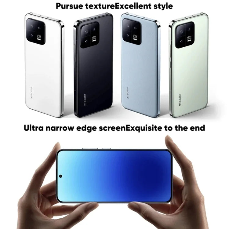 Triple caméra arrière, écran de 6,36 pouces avec lecteur d'empreintes digitales intégré, MIUI 14, processeur Qualcomm Snapdragon 8 Gen 2 octocœur jusqu'à 3,2 GHz, réseau : 5G, NFC, recharge sans fil, Xiaomi 13 12 Go + 256 Go
