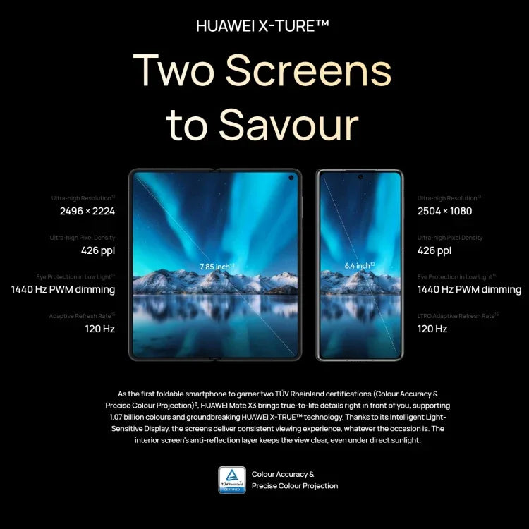 Triple caméra, Face ID et identification latérale par empreinte digitale, batterie 5060 mAh, écran 7,85 pouces + 6,4 pouces, HarmonyOS 3.1 Snapdragon 8+ 4G Octa Core jusqu'à 3,2 GHz, réseau : 4G, OTG, NFC, ne prend pas en charge Google Play, 1 To