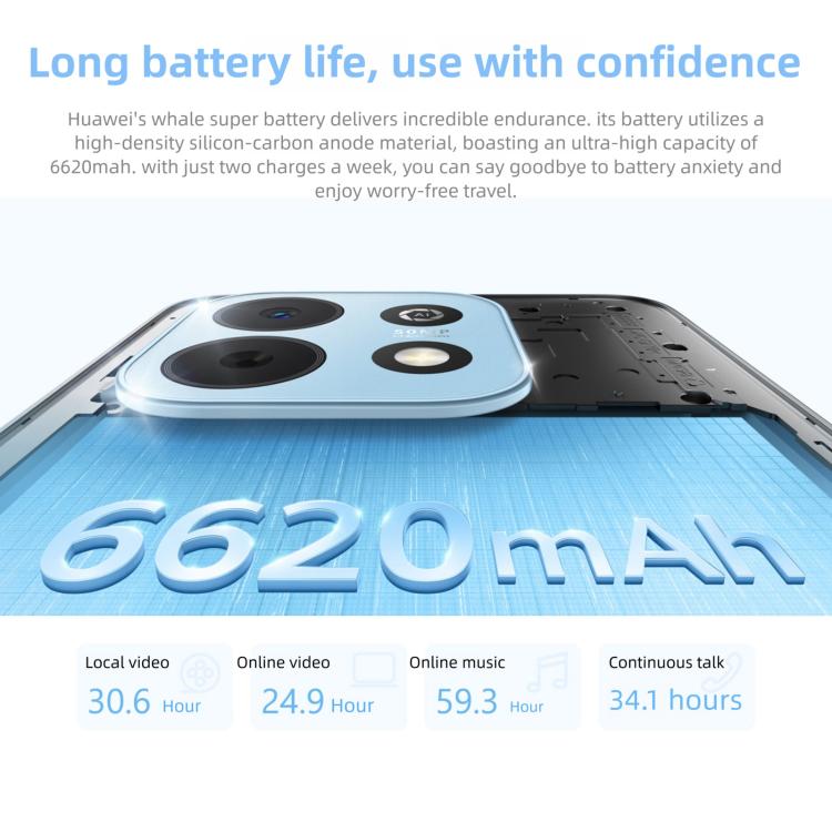 HUAWEI Enjoy 90 Plus, 8GB‌+128GB, Empreinte digitale latérale, HarmonyOS 6.0 Kirin 8000 de 6,67 pouces, OTG, Ne prend pas en charge Google Play, 8GB+128GB