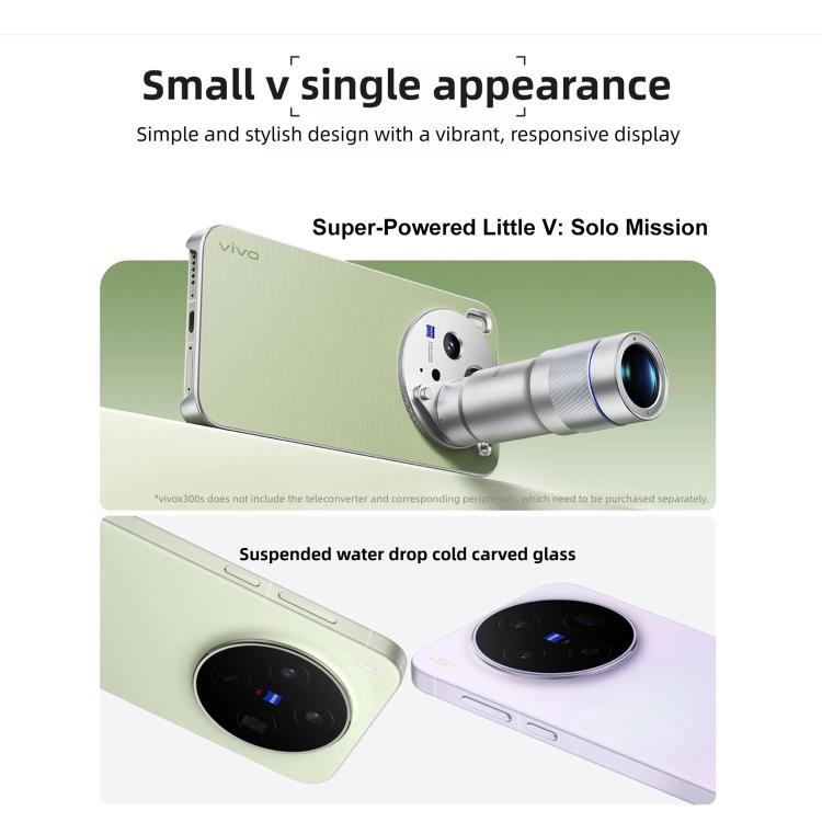 vivo X300s, 12 Go + 256 Go, écran 6,78 pouces, OriginOS 6 Android 16 Dimensity 9500 Octa Core, OTG, NFC, Réseau : 5G, 12 Go + 256 Go