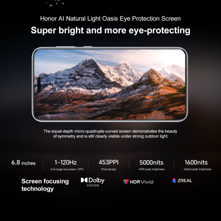 Honor Magic7 Pro, 16Go+512Go, Empreinte Digitale Sous l'Écran, 6,8 pouces MagicOS 9.0 / Android 15 Snapdragon 8 Elite Octa Core 3nm, Réseau : 5G, NFC, OTG, Ne Prend Pas en Charge Google Play, 16Go+512Go