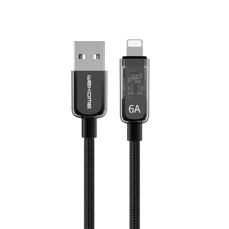 WK WDC-180 6A Câble de données de charge rapide transparent USB vers 8 broches série Pioneer, longueur : 1m, USB vers 8 broches