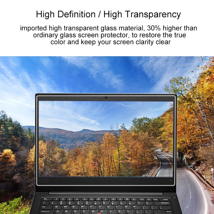 Film de protection d'écran intégral en verre trempé 0,4 mm Dureté 9H pour Lenovo ThinkPad E485 14 pouces, Lenovo E485
