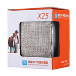 Enceinte stéréo Bluetooth portable X25 avec conception en tissu, microphone intégré, prise en charge des appels mains libres, carte TF et entrée AUX, distance Bluetooth : 10 m