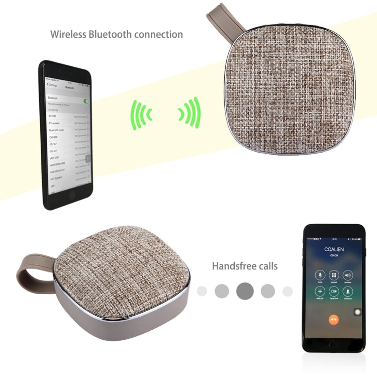 Enceinte stéréo Bluetooth portable X25 avec conception en tissu, microphone intégré, prise en charge des appels mains libres, carte TF et entrée AUX, distance Bluetooth : 10 m