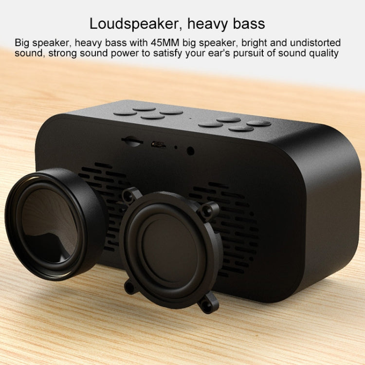 Mini enceinte Bluetooth 5.0 AEC BT501 avec LED, réveil, horloge et miroir, support carte TF 32G, BT501