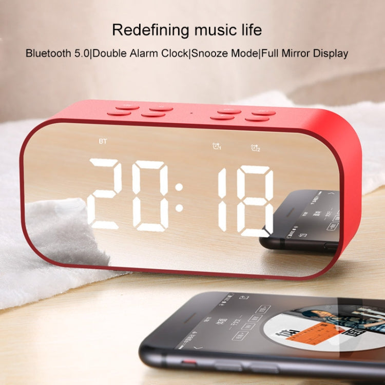 Mini enceinte Bluetooth 5.0 AEC BT501 avec LED, réveil, horloge et miroir, support carte TF 32G, BT501