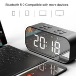 Mini enceinte Bluetooth 5.0 AEC BT501 avec LED, réveil, horloge et miroir, support carte TF 32G, BT501