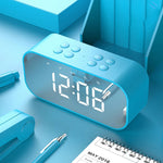 Mini enceinte Bluetooth 5.0 AEC BT501 avec LED, réveil, horloge et miroir, support carte TF 32G, BT501