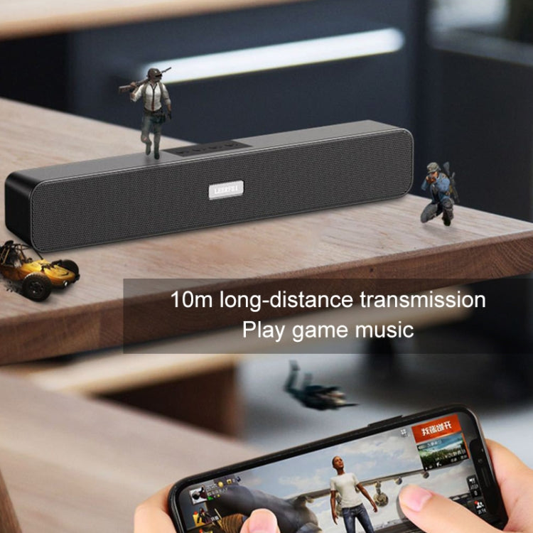 Radio multimédia Bluetooth LEERFEI E91 10W forme barre longue à double haut-parleur, support carte TF / clé USB / AUX 3,5 mm, support carte TF / clé USB / AUX 3,5 mm