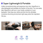 Hyperdrum, batterie virtuelle somatosensorielle, instrument de musique portable intelligent.
