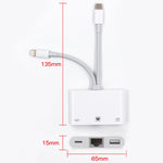 Adaptateur d'interface femelle de chargement NK-107 Pro 3 en 1 USB-C / Type-C + mâle 8 broches vers USB + RJ45 + 8 broches, NK-107 Pro