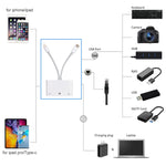 Adaptateur d'interface femelle de chargement NK-107 Pro 3 en 1 USB-C / Type-C + mâle 8 broches vers USB + RJ45 + 8 broches, NK-107 Pro