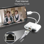 Adaptateur d'interface femelle de chargement NK-107 Pro 3 en 1 USB-C / Type-C + mâle 8 broches vers USB + RJ45 + 8 broches, NK-107 Pro