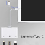 Adaptateur d'interface femelle de chargement NK-107 Pro 3 en 1 USB-C / Type-C + mâle 8 broches vers USB + RJ45 + 8 broches, NK-107 Pro