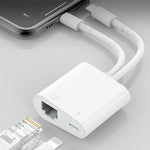 Adaptateur d'interface NK-1035 Pro 2 en 1 USB-C / Type-C + mâle 8 broches vers RJ45 + femelle de chargement 8 broches, NK-1035 Pro