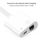 Adaptateur d'interface NK-1035 Pro 2 en 1 USB-C / Type-C + mâle 8 broches vers RJ45 + femelle de chargement 8 broches, NK-1035 Pro