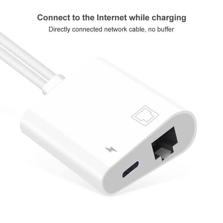 Adaptateur d'interface NK-1035 Pro 2 en 1 USB-C / Type-C + mâle 8 broches vers RJ45 + femelle de chargement 8 broches, NK-1035 Pro