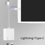 Adaptateur d'interface NK-1035 Pro 2 en 1 USB-C / Type-C + mâle 8 broches vers RJ45 + femelle de chargement 8 broches, NK-1035 Pro